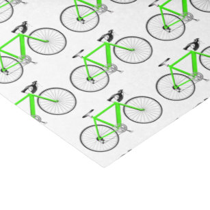 Groene fiets op witboek tissuepapier