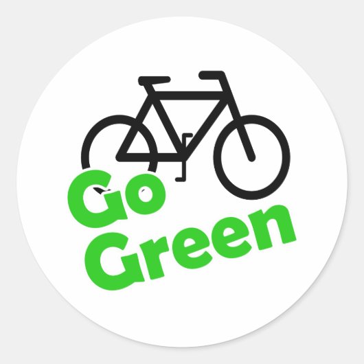 groene fiets ronde sticker (Voorkant)