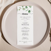 Groene fijne echalyptuskalligrafie menu