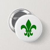 Groene Fleur de Lis Ronde Button 5,7 Cm (Voorkant /achterkant)