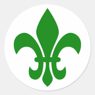 Groene Fleur de Lis Ronde Sticker