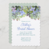 Groene Floral Aangepaste Bridal Shower Uitnodiging (Voorkant / Achterkant)