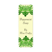 Groene Floral Art Grote Labels (Voorkant)