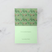 Groene Floral denken aan jou Bedankkaart (Binnen)
