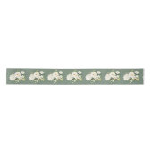 Groene Floral Elegant Satin Ribbon Lint (Voorkant)