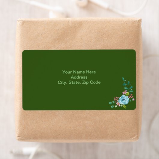 Groene Floral Flowers Labels (Insitu)