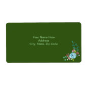Groene Floral Flowers Labels (Voorkant)