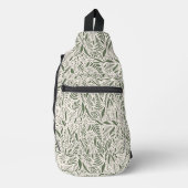Groene Floral Leaves Sling Bag (Voorkant)