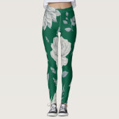Groene Floral-Leggings Leggings (Voorkant)