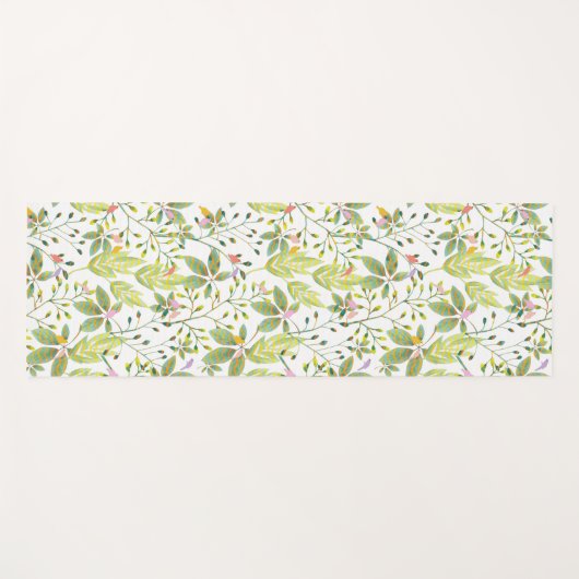 Groene Floral tuinhagel Yogamat (Voorkant (horizontaal))