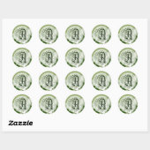 Groene Floral Wedding Monogram A Zegel (Vel)