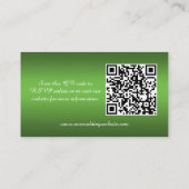 Groene Floral Wedding Website Informatiekaartje (Achterkant)