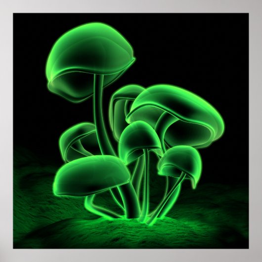 Groene fluorescentie (Square) Poster (Voorkant)