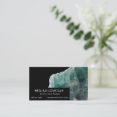 Groene fluoriet kristallen visitekaartje (Staand voorkant)