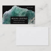 Groene fluoriet kristallen visitekaartje (Voorkant / Achterkant)