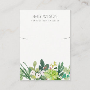 GROENE FOLIAGE SUCCULENT PEONY KETTING VISITEKAARTJE