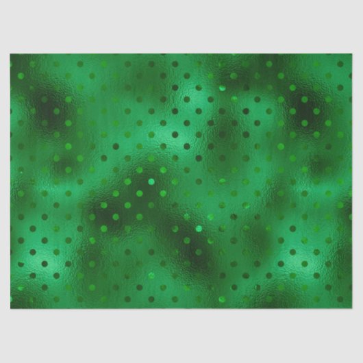 Groene Folie Polka Dot Tissuepapier (Voorkant)
