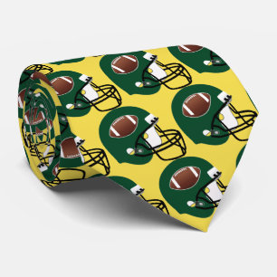 Groene Footballs helm Football geel/gouden stropda Stropdas