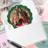 Groene Foto Fun Marching Reinders Ornament Kaart