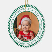 Groene foto Santa's Nice List Lid Kerstmis Keramisch Ornament (Links)