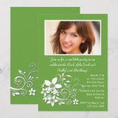 Groene foto-uitnodiging voor cluster ventilator kaart (Voorkant / Achterkant)