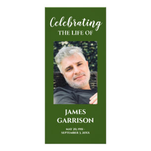 Groene foto Viering van Life Memorial Program Reclamekaart