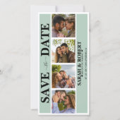 Groene fotocabine collage save the date (Voorkant)