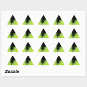 Groene Fractal Driehoek Sticker (Vel)