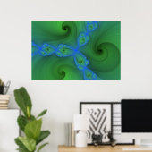 Groene Fractal Poster (Thuiskantoor)