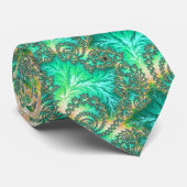 Groene Fractal Stropdas (Opgerold)