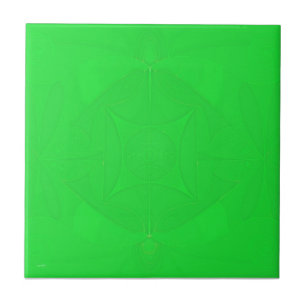 Groene fractal tegel Stuk 4 van 6 Tegeltje