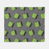 Groene Frankenstein koppatroon Halloween Fleece Deken (Voorkant (Horizontaal))