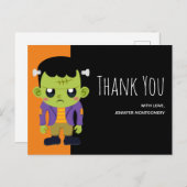 Groene Frankenstein Monster Halloween Dank u Briefkaart (Voorkant / Achterkant)