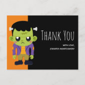 Groene Frankenstein Monster Halloween Dank u Briefkaart (Voorkant)
