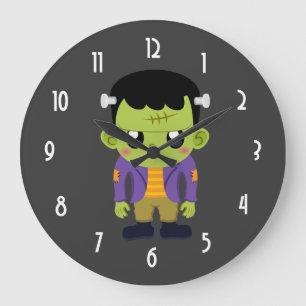 Groene Frankenstein Monster Halloween Large Clock Grote Klok