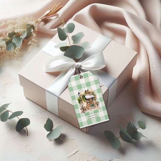 Groene Franse Café Bruidsdouche Cadeaulabel