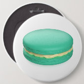 Groene Franse macaron Ronde Button 6,0 Cm (Voorkant /achterkant)