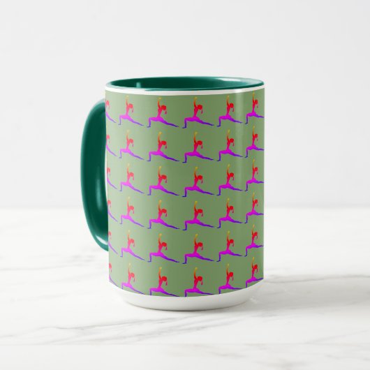 Groene 'Fun Yoga Design Combo Coffee Mok/Cup Mok (Voorkant links)