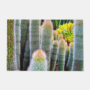 Groene fuzzy cactussen close-up foto vet modern ch deurmat
