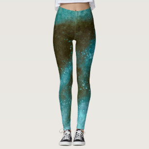 Groene Galaxy Glitter Abstracte Leggings