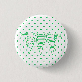 Groene Game Day Voetbal Wimpel Boog Ronde Button 3,2 Cm