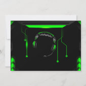 Groene Game Truck Verjaardagsfeestje Foto Uitnodig Kaart (Achterkant)