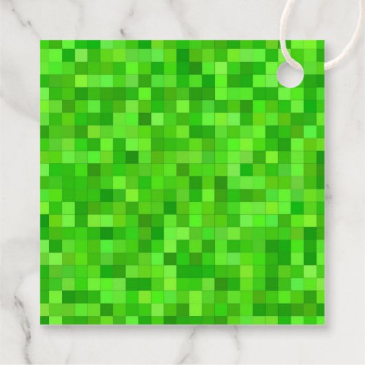 Groene gamerpixels | Aangepaste geboortedag Bedankjes Labels (Achterkant)