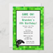 Groene gamerpixels | Aangepaste geboortedag Kaart (Voorkant)