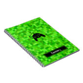 Groene gamerpixels | Gepersonaliseerd Notitieboek  (Rechterzijde)