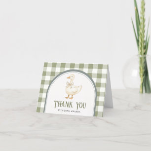 Groene Gans Baby shower Bedankt Kaart