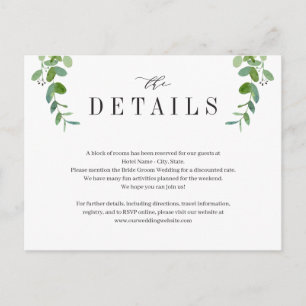 Groene Garland Greenery Wedding Enclosure Kaart