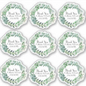 Groene gebladerte krans dank u set sticker (Voorkant)