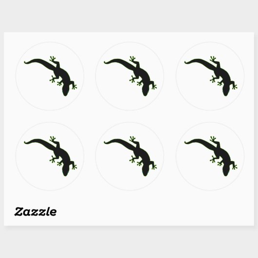 Groene GECKO-overzicht Ronde Sticker (Vel)