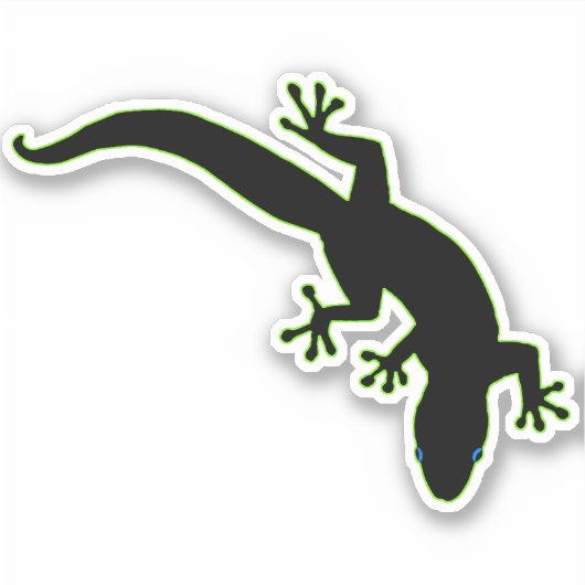 Groene GECKO-overzicht Sticker (Voorkant)
